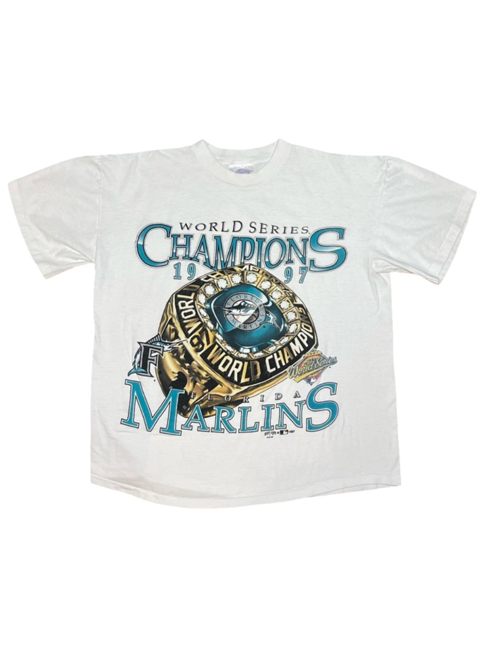 Vintage 90’s MLB Florida Marlins World Series Champions 1997 Ring Single Stitch